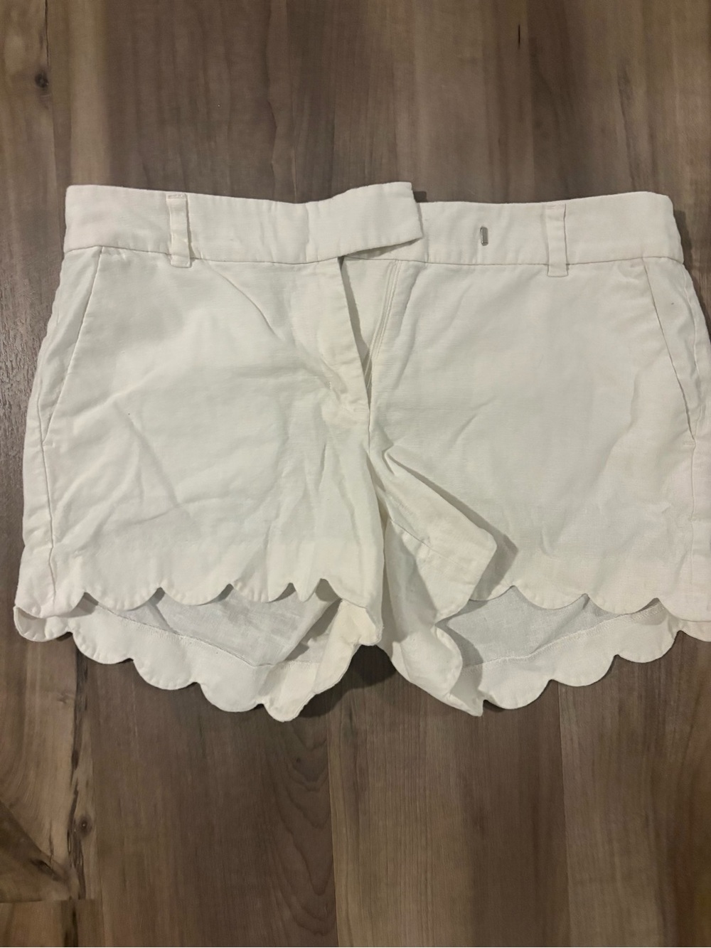 J. Crew White Scalloped Hem size 10